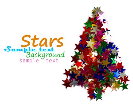 Christmas tree composed of colored stars.