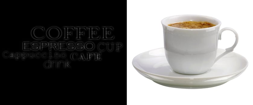 Coffee cup on white background