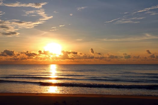 Sunrise at the beach in Thailand