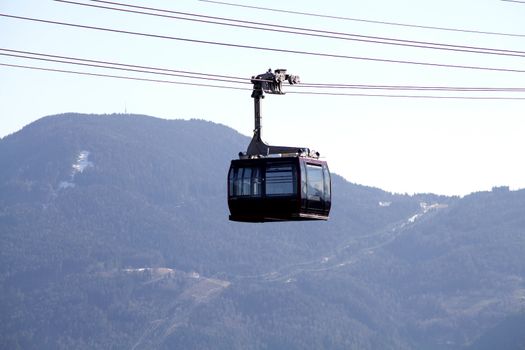 Mountain cable car beautiful landascape