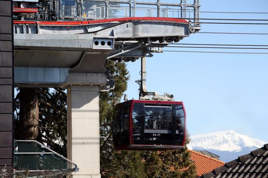 Mountain cable car beautiful landascape