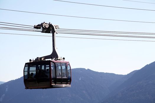 Mountain cable car beautiful landascape