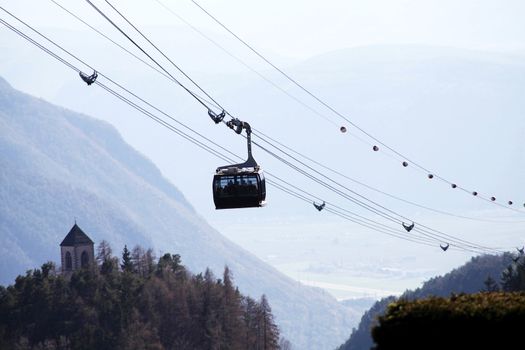 Mountains cable car beautiful landscape