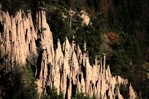 Renon, Bolzano, famous Earth pyramids geological phenomenon