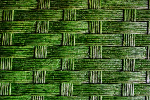 Green wicker basket detail , pattern and texture wallpaper or background.