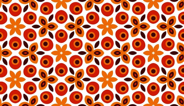 Seamless orange and white retro background