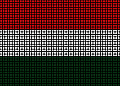 Illustrated Hungary flag made of dots