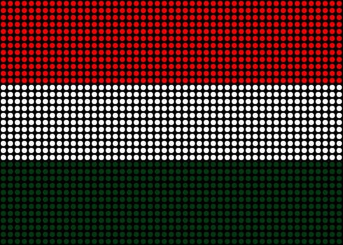 Illustrated Hungary flag made of dots