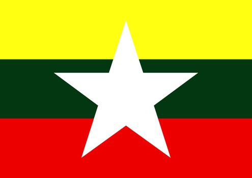 Illustration of the flag of Myanmar
