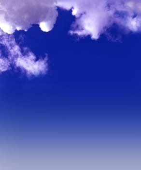 White clouds against a blue sky background