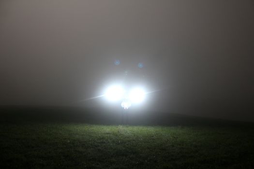 guy at night with mobile strobe units