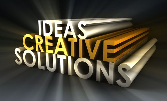 Creative Ideas and Solutions as 3d Illustration