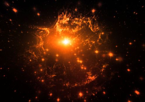 Stars of a planet and galaxy in a free space