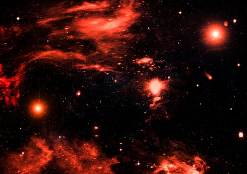 Star field in space, a nebulae and a gas congestion