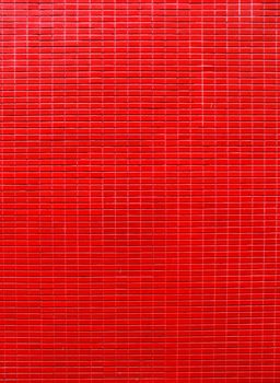 Red color mosaic wall pattern
