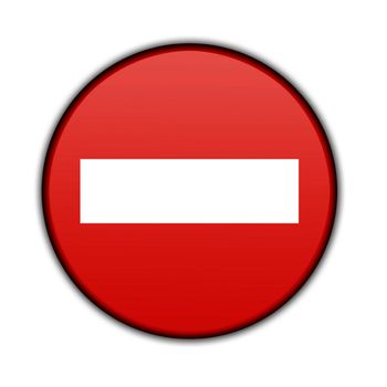 Illustration of a traffic sign - No Entry. Isolated