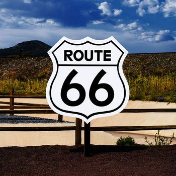 Route 66 road sign in Arizona 