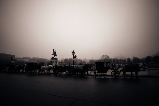 Carriage on the streets of Vienna, Austia