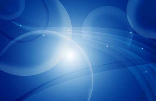 Blue abstract line and round background