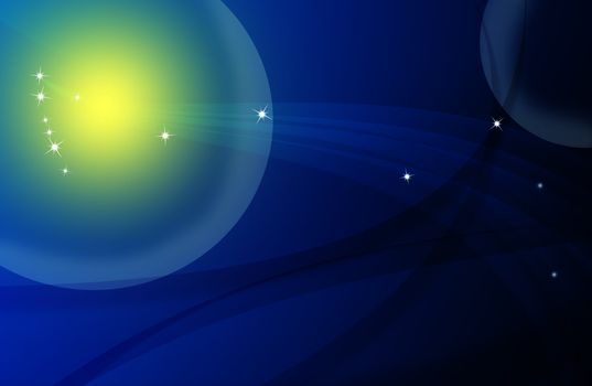 Blue abstract line and round background