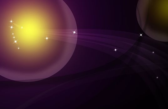 abstract line and round with purple background
