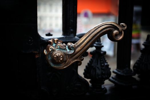 Beautiful metallic lock gate to private property