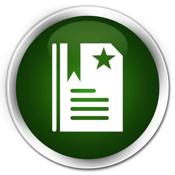 Bookmark icon glossy green round button