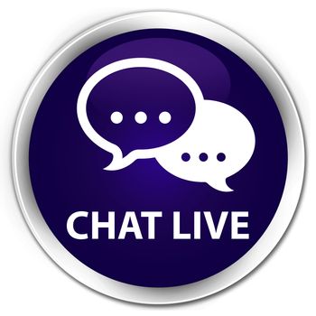 Chat live glossy purple round button