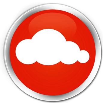 Cloud icon glossy orange round button