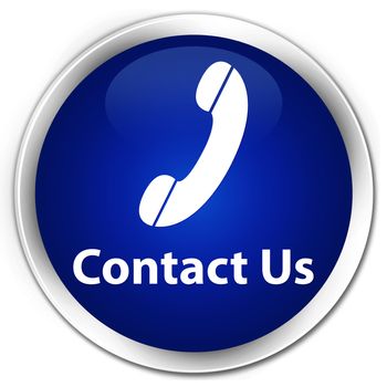 Contact us (phone icon) glossy blue round button