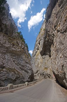 Road through Bicaz Gorges in Romania