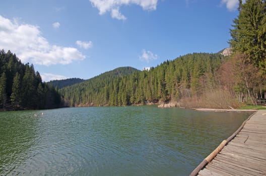 Red lake it's a natural barrier lake in Carpathians