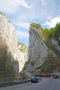 Road through Bicaz Gorges in Romania