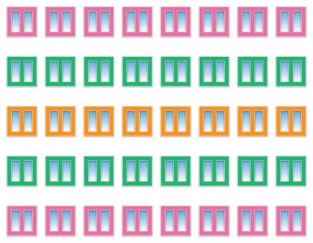 abstract background of colorful windows regularly spaced
