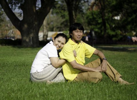 Portrait of beautiful senior couple in park, outdoor