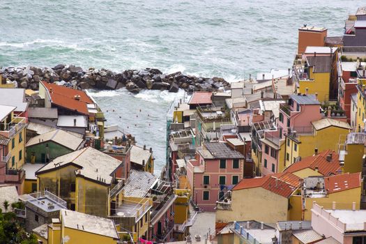 Village of Riomaggiore on the Cinque Terre coast of Italy