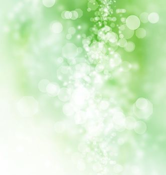Green colored abstract octagon shaped bokeh Lights Background 