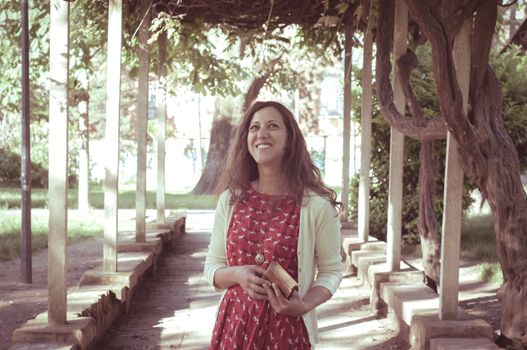 eastern hipster vintage woman at the park