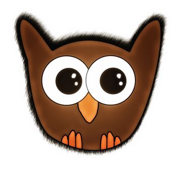 Cute Owl drawing isolated on white background