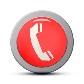 Icon series : red round Phone button