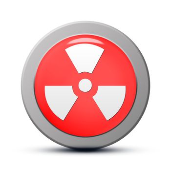 Icon series : red round Radiation button