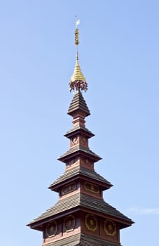 Detail of buddha temple roof. Phrae Thailand