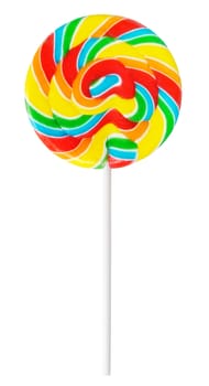 large lollipop on stick, isolated on white