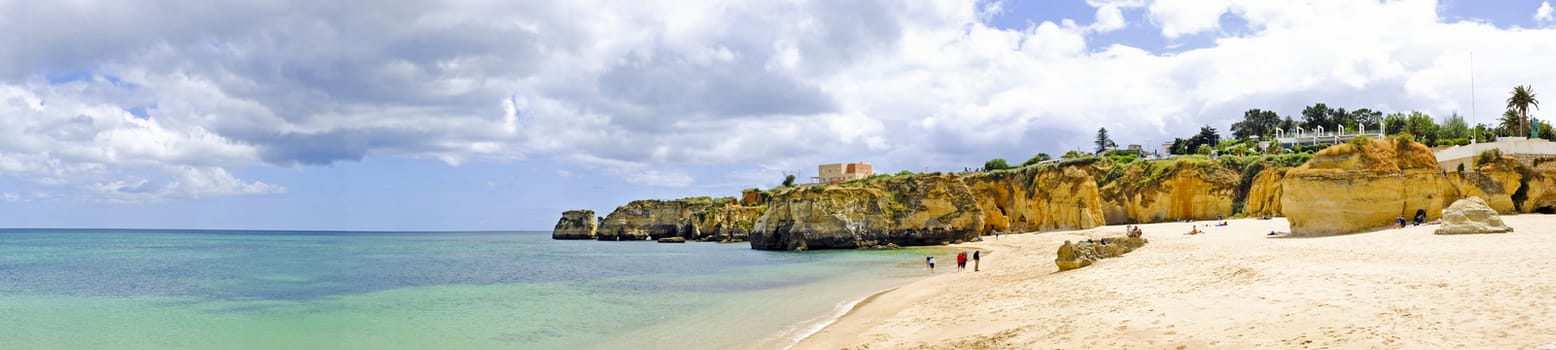 Panoramic view at the beach in Lagos Portugal