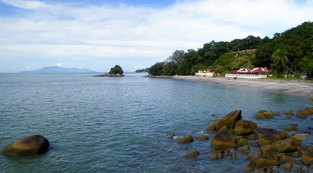 Beach of Penang Island. The Northern Seberang Perai District.