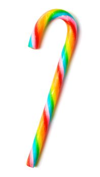 traditional christmas candy cane, isolated on white