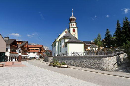 small church in San Cassiano, Val Badia, Trentino Alto Adige, Italy