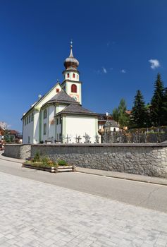 small church in San Cassiano, Val Badia, Trentino Alto Adige, Italy