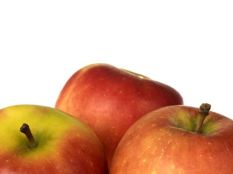 Fresh Ripe Juicy Single Kanzi Apples Isolated White Background