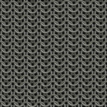 Seamless computer generated metal chain mail texture close up